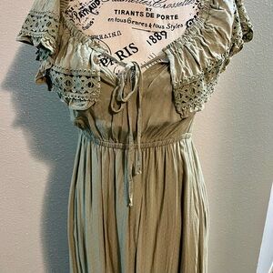 Blu Pepper Olive Green Boho Maxi Dress